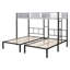 Triple lit superposé avec garde-corps ventilés, structure en métal robuste, lattes en bois silencieuses, séparable en 3 lits simples, aucun sommier nécessaire