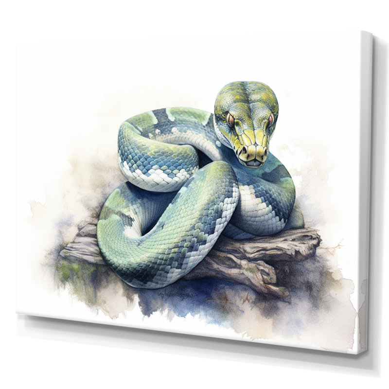 «Wild Snake I» sur toile, H 16 po x l 32 po x P 1 po, Toile tendue