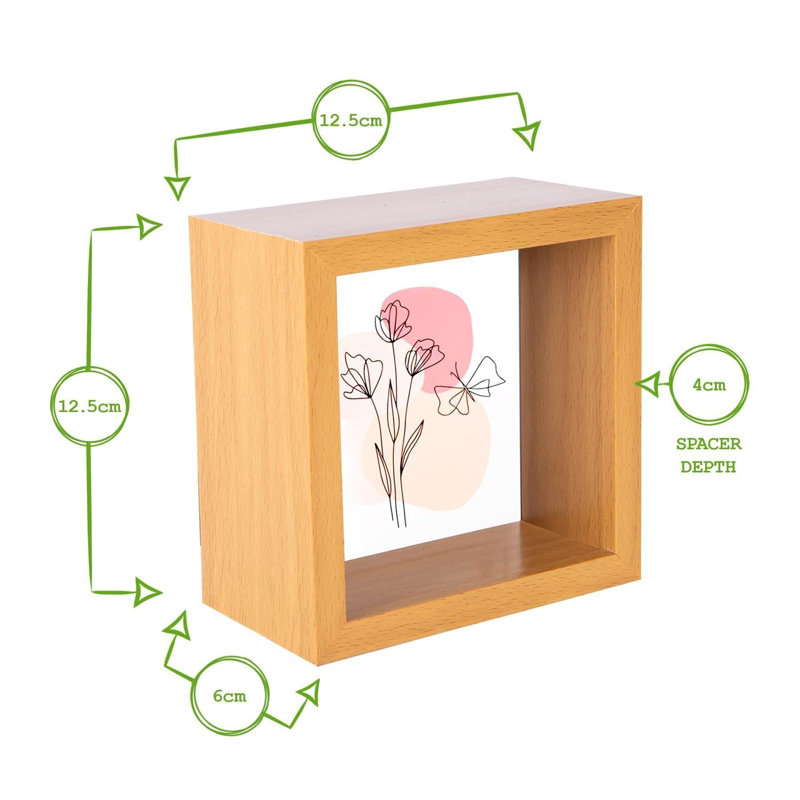 Nicola Spring - 3D Deep Box Photo Frames - Pack of 5, Black, 11cm H x 11cm W x 6cm D