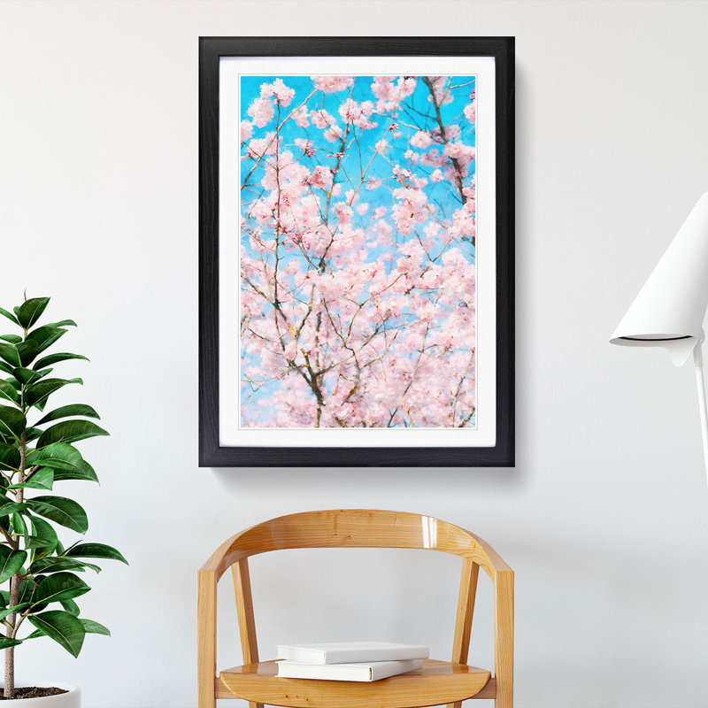 Branches of a Cherry Blossom - Picture Frame Painting, 65cm H x 48cm W x 2cm D, Black