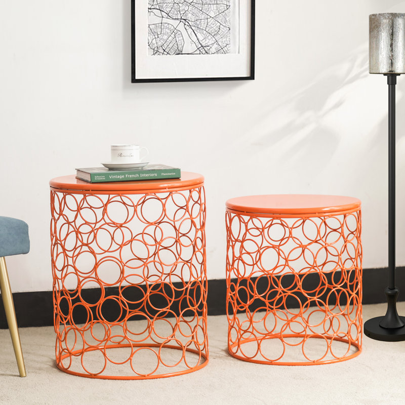Tabouret d'appoint Quisenberry, Rouge / orange