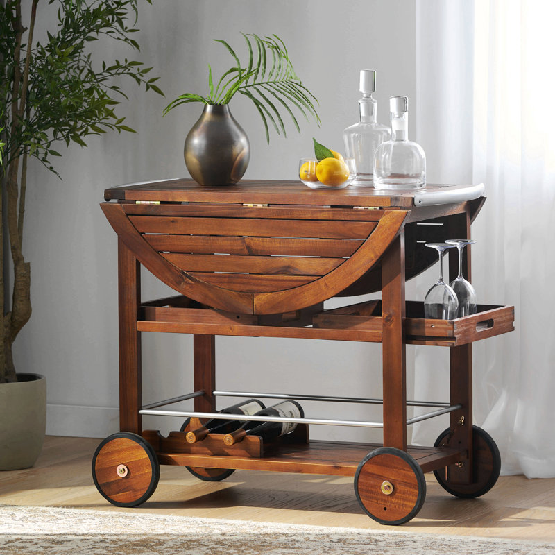 Porsha Solid Wood Bar Cart