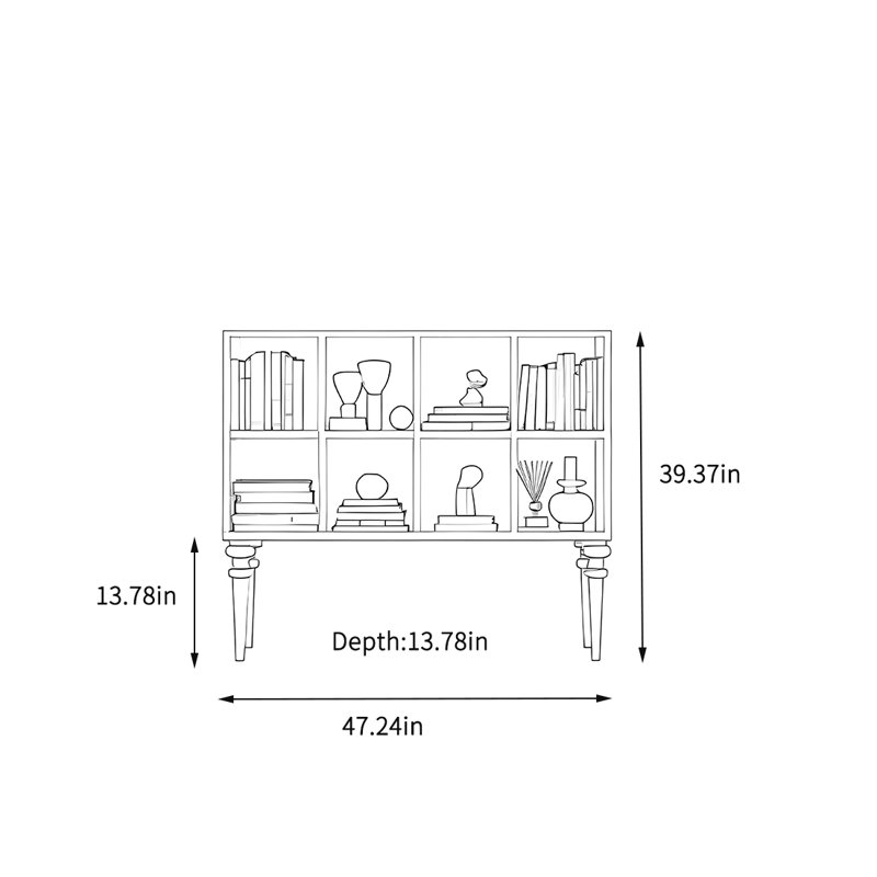 Bibliothèque à grande capacité, (4 tablettes) H 39,37 po x l 47,24 po x P 13,78 po, Noir