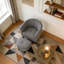 Fauteuil demi-tonneau de 25,5 po en polyester avec repose-pieds