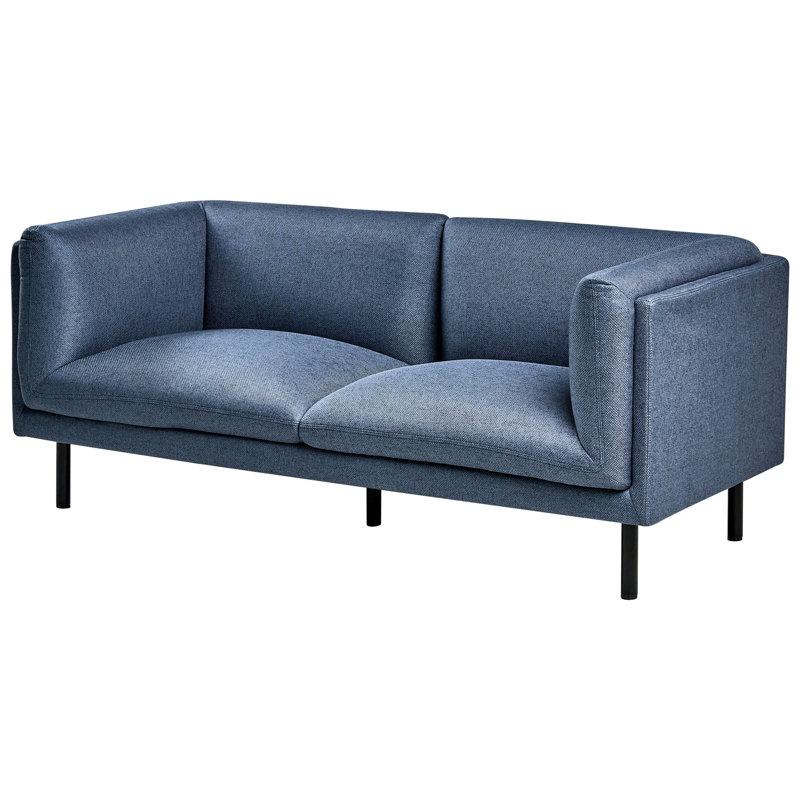 Sofa Suhayma Fabric, 2, Dark Blue Polyester, 76cm H x 180cm W x 84cm D