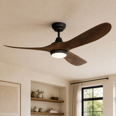 60" Ceiling Fan with Light High Airflow 6-Speed, Low Noise Reversible DC Motor ABS Blades, 3CCT Dim