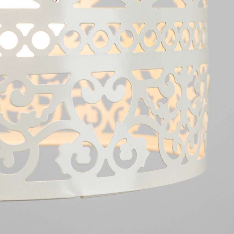 22.5cm H Plastic Drum Pendant Shade ( Spider ) in White