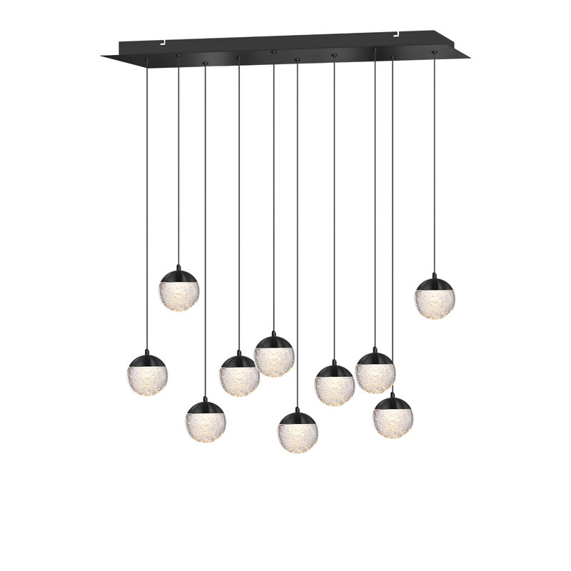 Heatherly 10 - Light Cluster Pendant, Black