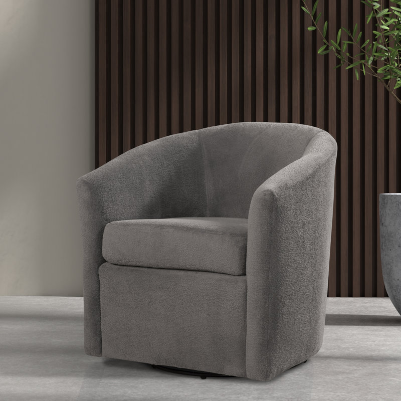 Fauteuil d'appoint rotatif Odessa, Polyester gris foncé
