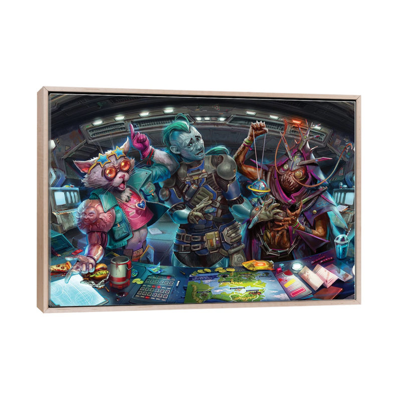«Adventures in the Galaxy Opener», reproduction d'art murale - toile encadrée, H 18 po x l 26 po, Beige