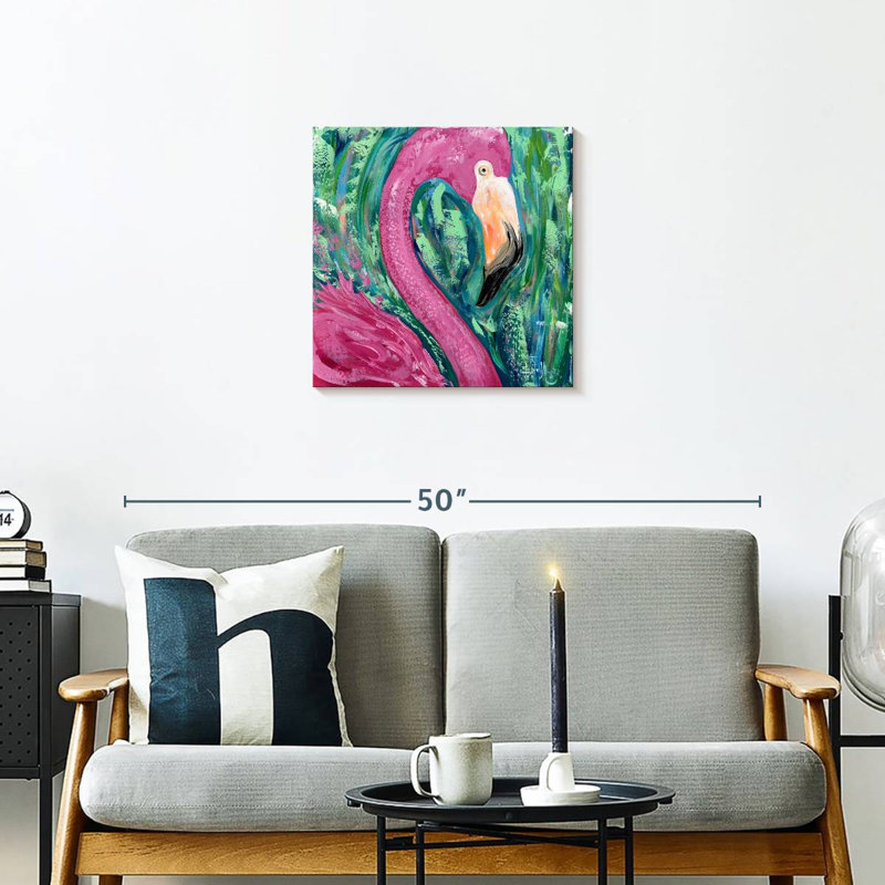 Portrait de flamant rose Brampt, H 20 po x l 20 po