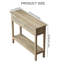 Boho Style Console Table with 2 Rattan Drawer and Bottom Storage Shelf