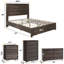  Ensemble de chambre à coucher avec lit double 5 pièces Louby, gris-101644237-101644238