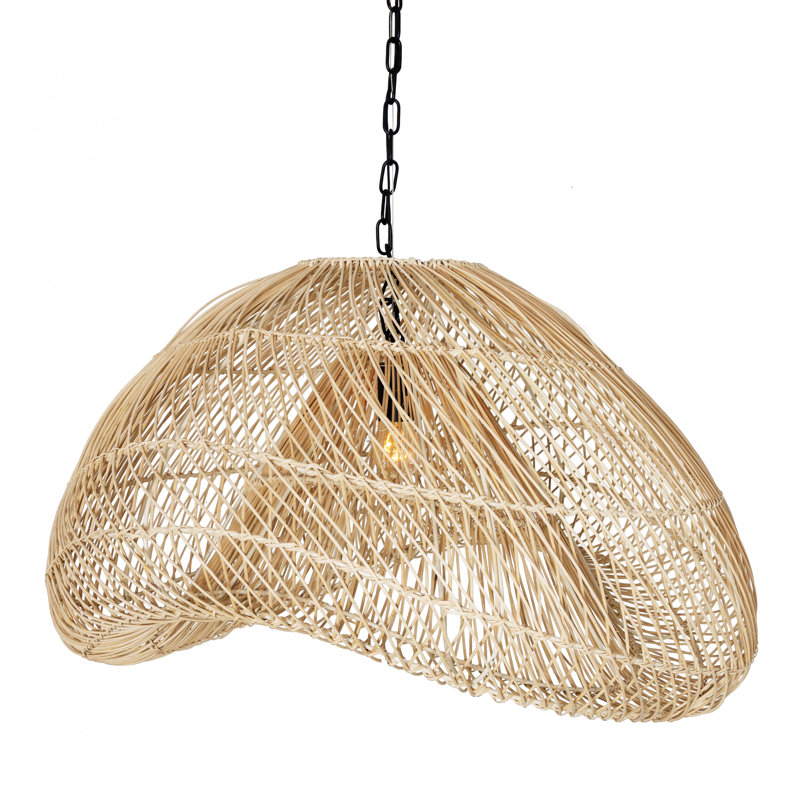 Luminaire suspendu en rotin 1 lumière