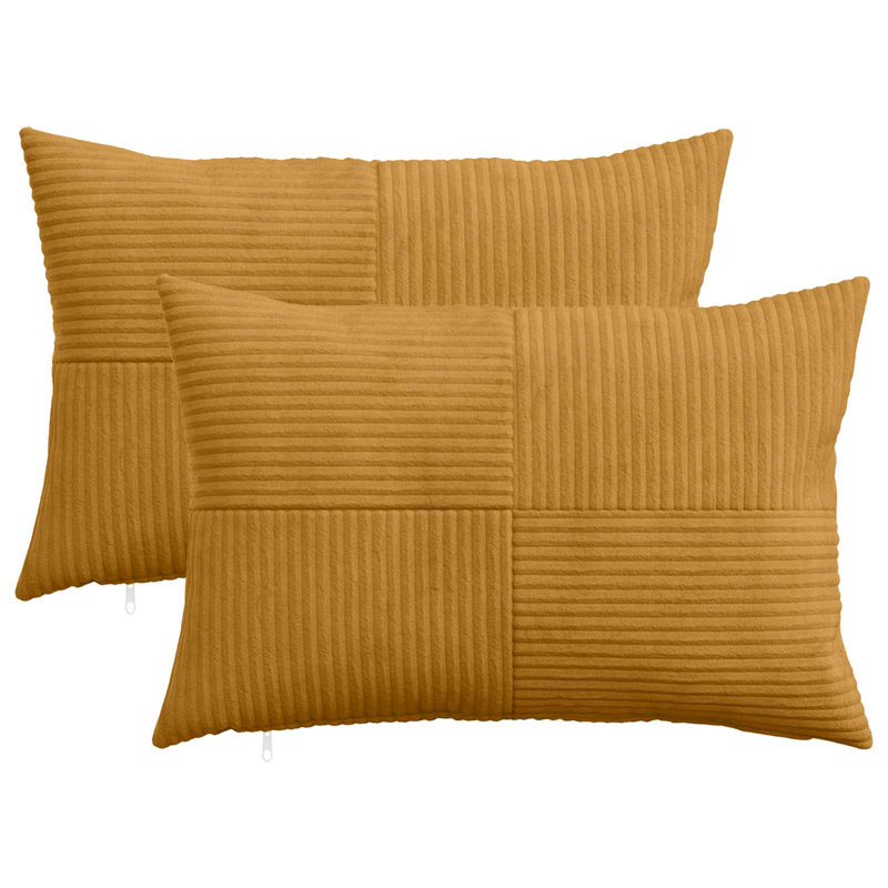 Navy Blue Cushion Cover, Rectangle 50cm H x 70cm W, Yellow