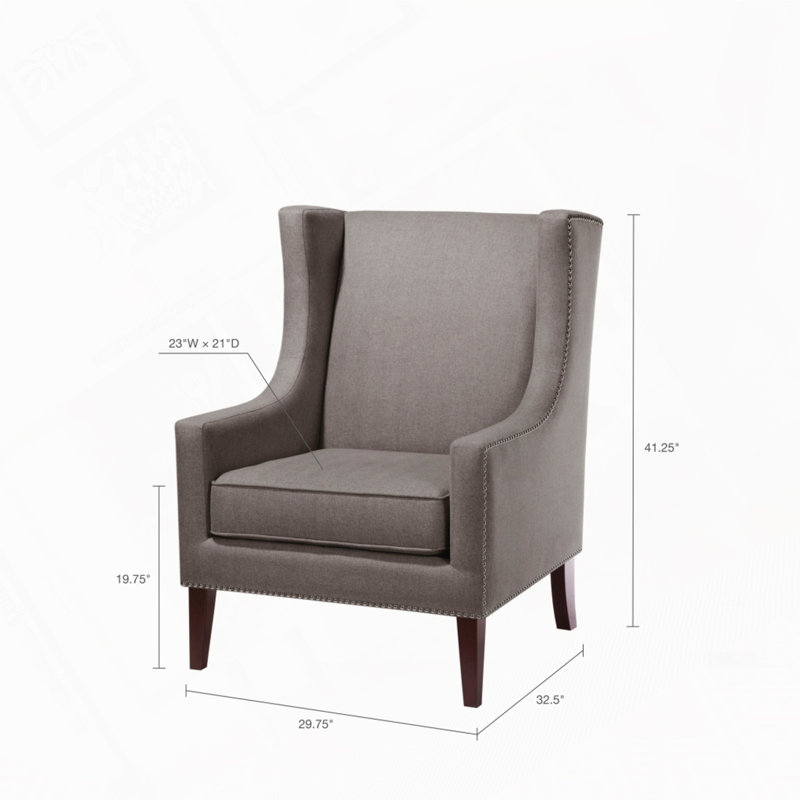 Fauteuil d'appoint rembourré, Gris foncé
