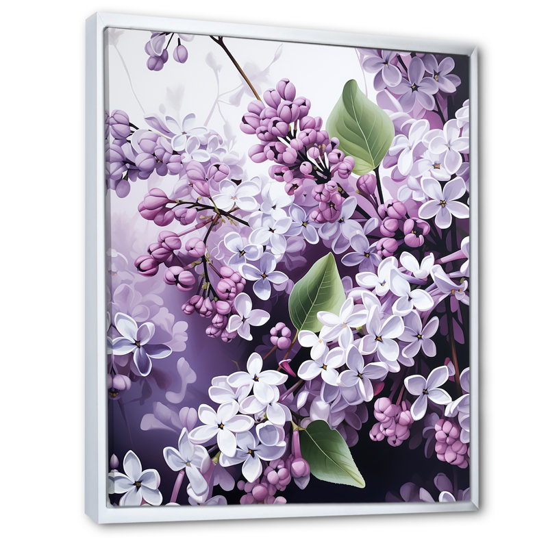 Magnifique paysage de rêve lilas V, Cadre flottant blanc, H 40 po x l 30 po x P 1,5 po