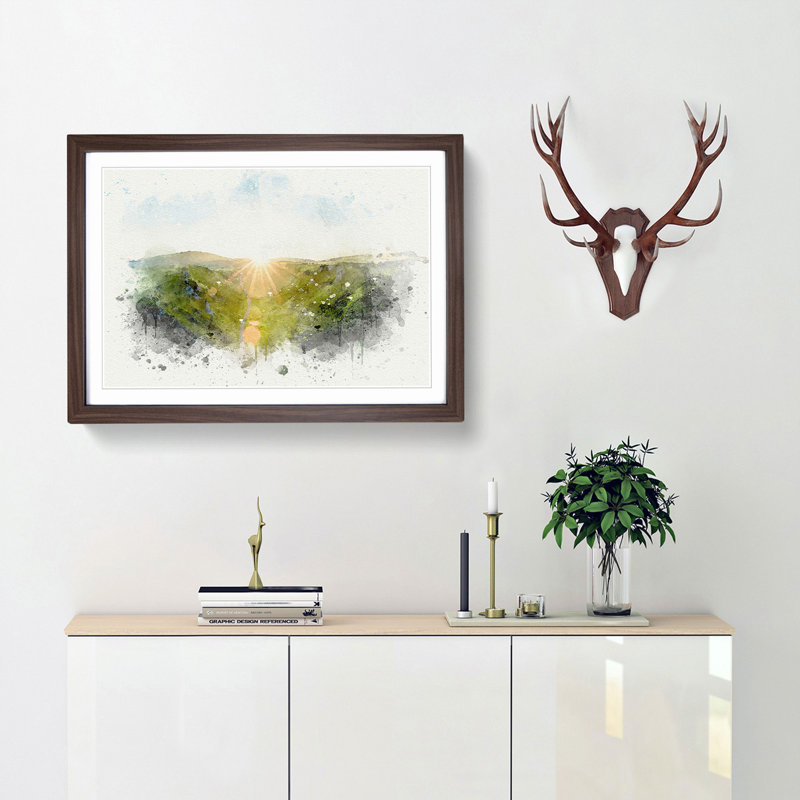 Winnats Pass Hope Valley in Abstract - Framed Print, Walnut, 35cm H x 50cm W x 2cm D