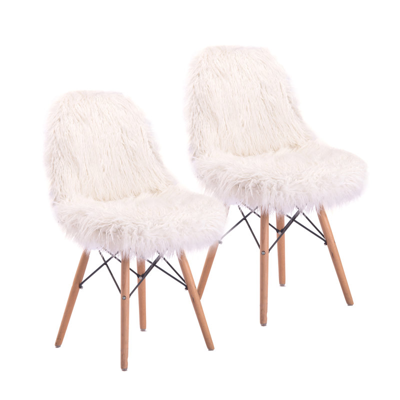 Chaise d'appoint avec pieds en hêtre, Tissu blanc