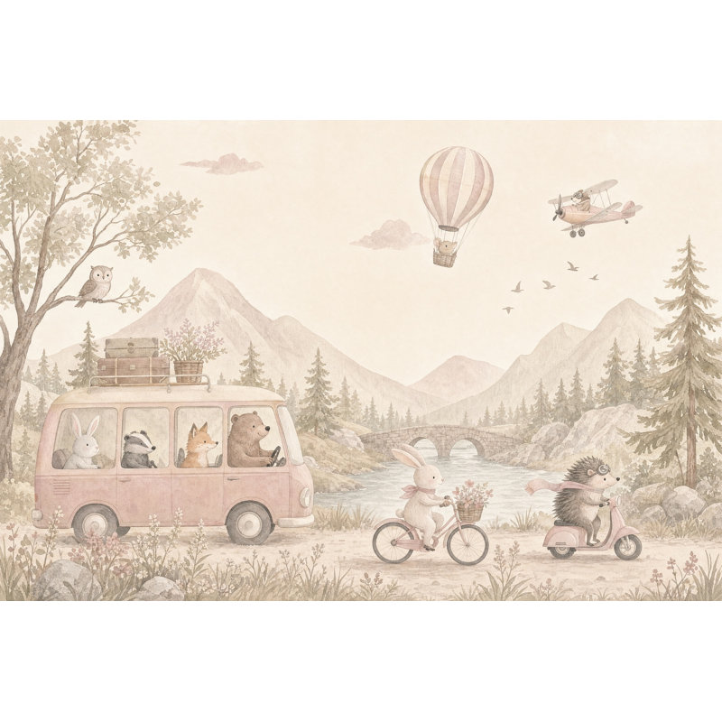 Papier peint montgolfière amovible, Texturé non collé, 140 po x 108 po
