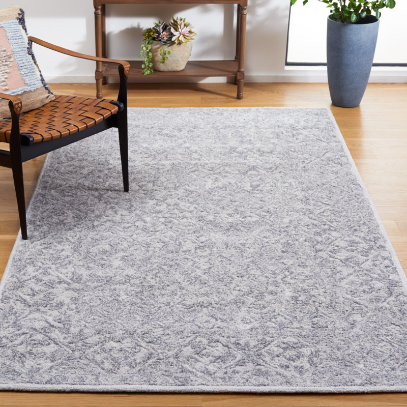 Anairis Hand Tufted Wool/Cotton Abstract Rug in Gray, Rectangle 4' x 6'