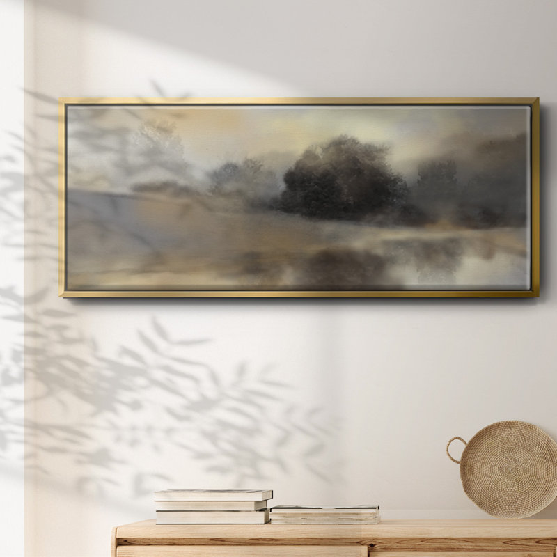 Misty Pond- Framed Canvas, 20" H x 50" W