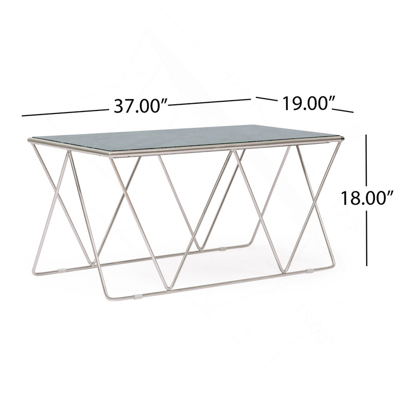 Rectangular Coffee Table with Marble Table Top
