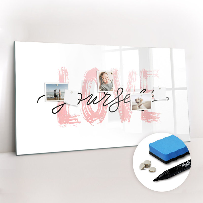 Magnetic Glass Dry Erase Board, White
