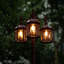 Lampadaire d'extérieur à DEL 3 lumières rouille