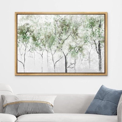 «Abstract Forest Rustic Pastel Green Spring Forest Tree Nature Abstract Landscape», reproduction d'art sur toile
