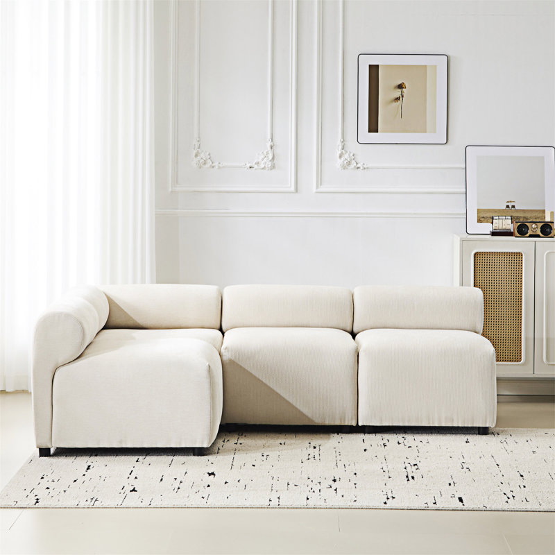 L Shaped Modular Free Combination Sectional Sofa, 27.01" H x 83.01" W x 57.01" D, 4