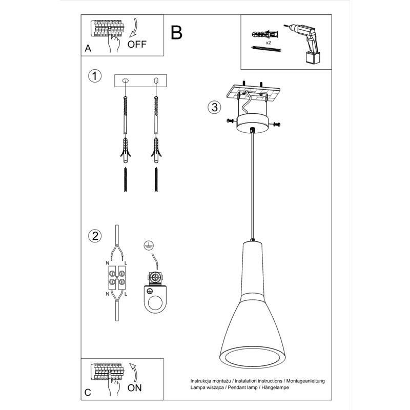 Midgard 1 - Light Grey Single Pendant