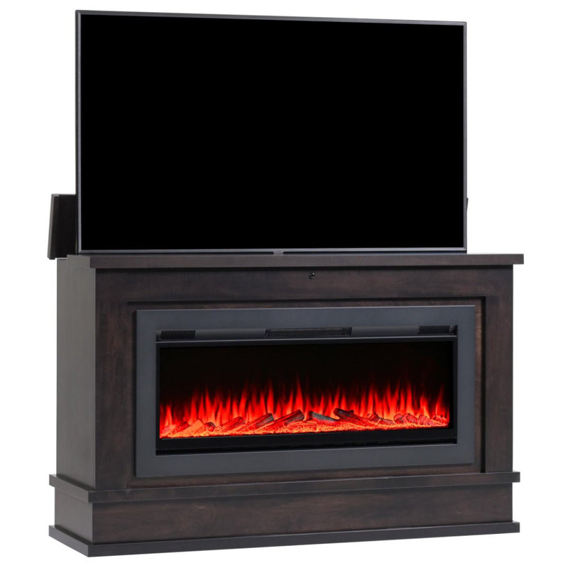 Armoire télé avec foyer électrique Ambiance, Espresso