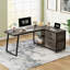 Bureau d'ordinateur profilé avec 3 tiroirs et tablettes de rangement, bureau d'angle réversible pour bureau à domicile-357821471-398606905