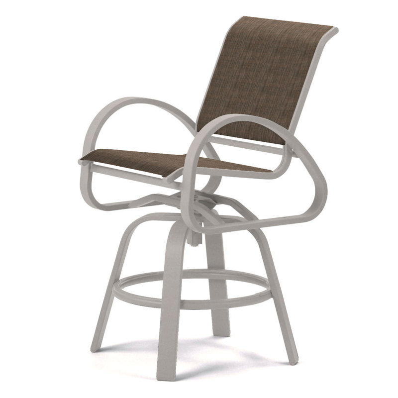 Tabouret de bar Holna, Neige texturée, Blanc 6D Sunbrella®
