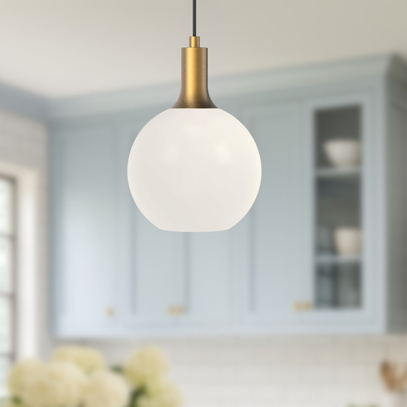 Castilla 1 - Light Single Pendant, Aged Gold, Opal