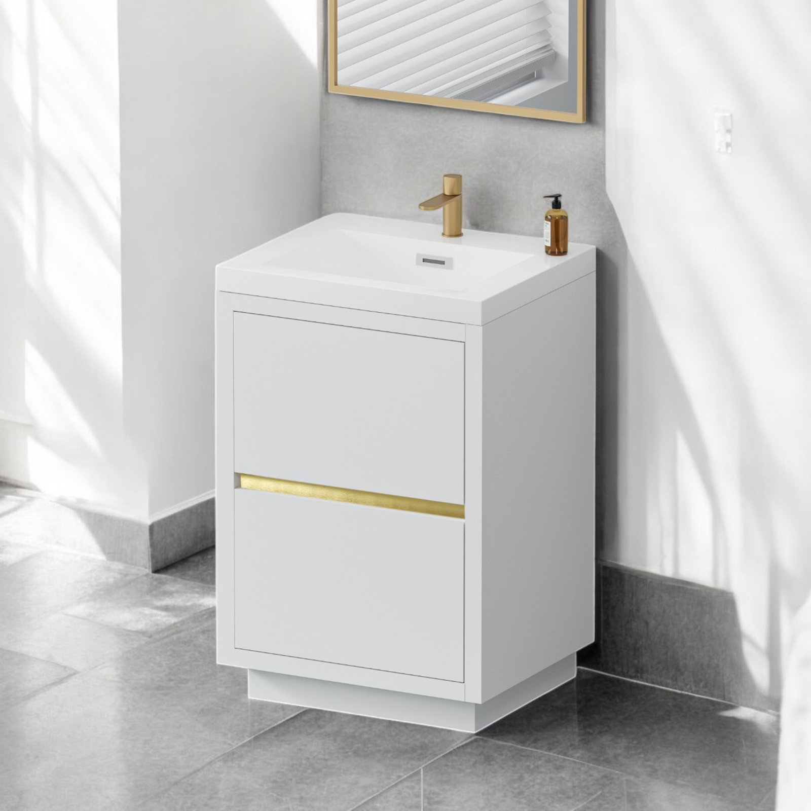 Beira 24" Single Bathroom Vanity, Glossy White