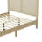 King Bed With Embellished Headboard, Contemporary And Casual Bedroom Use, Rubber Wood Frame, Optimal Mattress Support, No Box Spring Needed Queen Solid Platform , Natural Tone, Silent Slats, High --1320583558