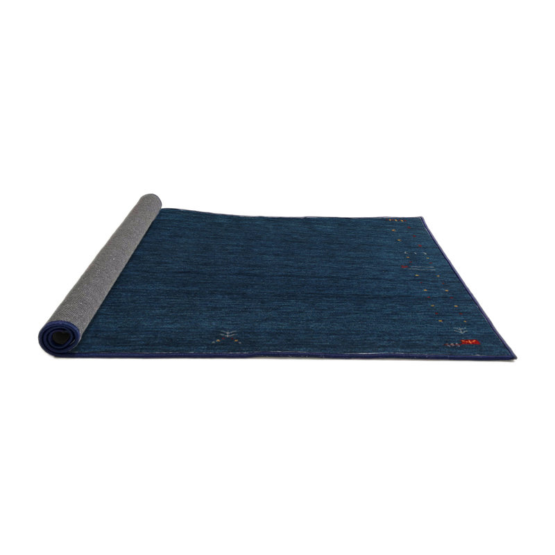 Tapis de zone violet/rouge contemporain, Rond 7 pi