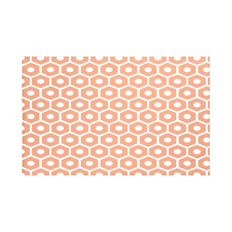Jeté Honeycomb Pop, L 60 po x l 50 po, Bloom (orange)