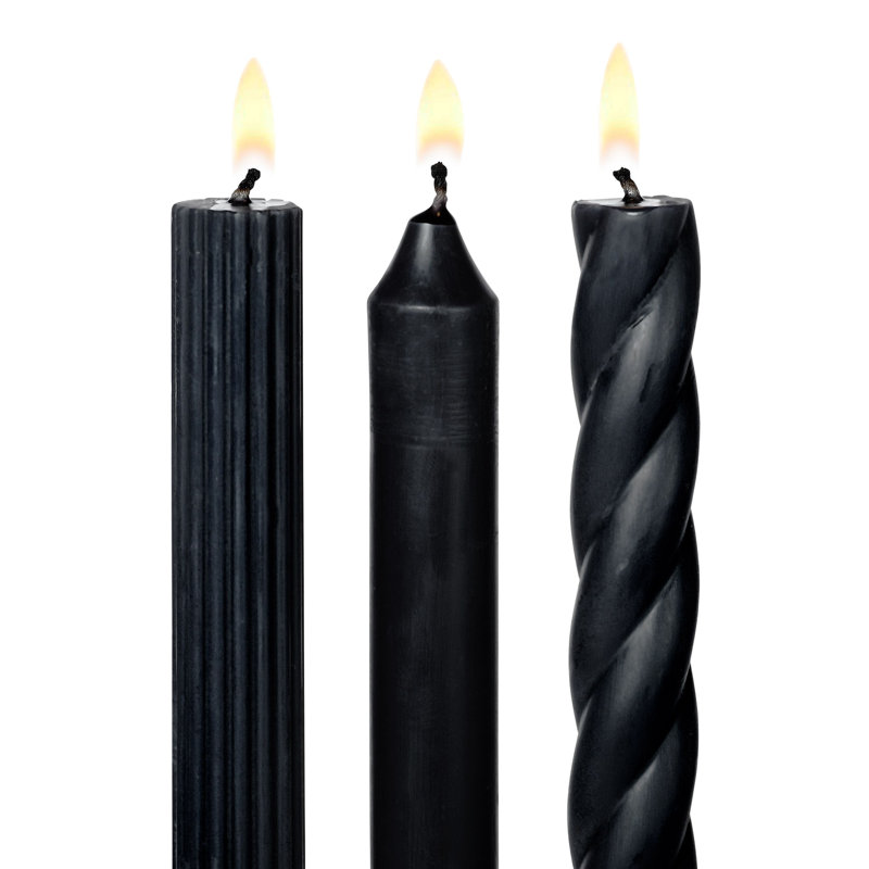ILLUME Beautifully Done Unscented Assorted Candle Tapers 3-Pack, Blackberry Absinthe
