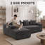 Modern Oversized 262cm Boneless Corner Sofa L-Shaped Corduroy Sofa With Storage Pockets-985689598-985689596