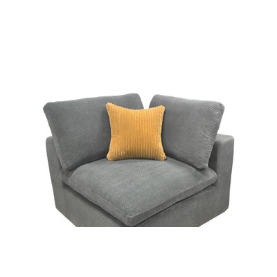 Coffee Bean Like Upholstery Full Compressed Modular Sectional With Toss Pillows