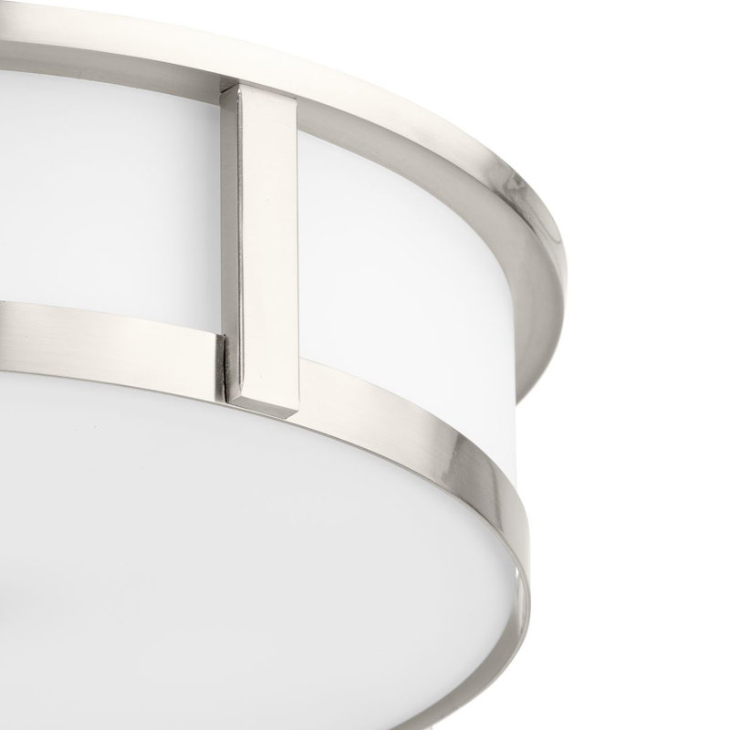 Three-Light New Traditional Flush Mount, Brushed Nickel
