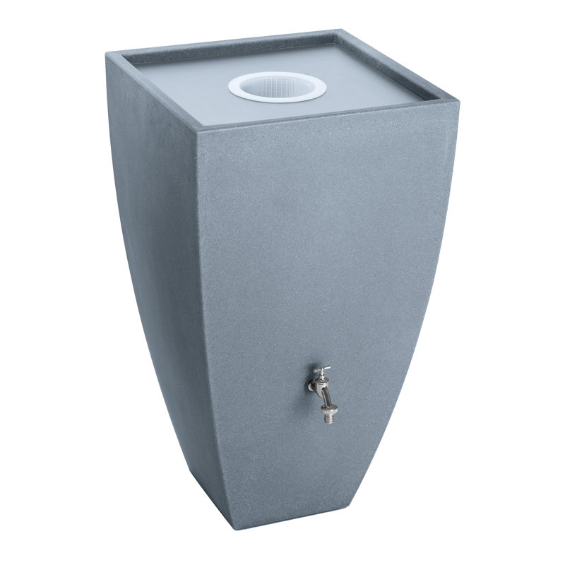 Ebern Designs 100L Polyethylene Plastic Planter Rain Barrel and Hose