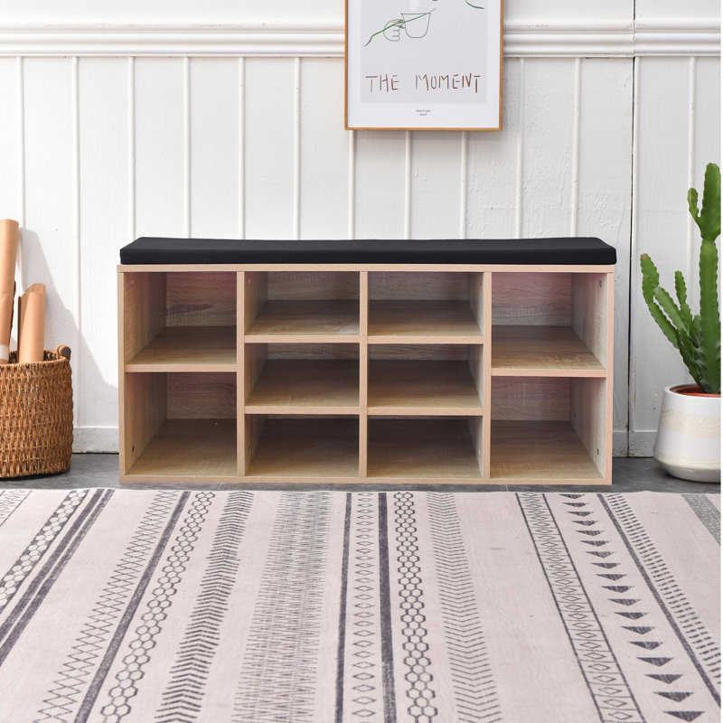 Kimber Upholstered Storage Bench, Sonoma Oak
