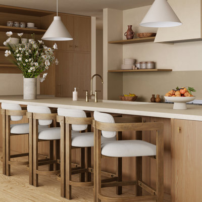 Tabouret de bar Arik Boucle Barrel