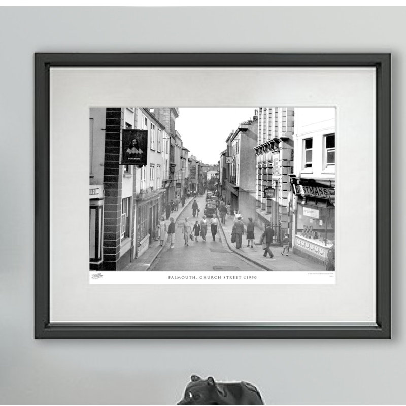 Falmouth, Church Street C1950 1 Piece Single Picture Frame Wall Art, 60cm H x 80cm W x 2.3cm D