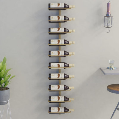 Alixis Solid Wood Wall Mounted Wine Bottle Rack