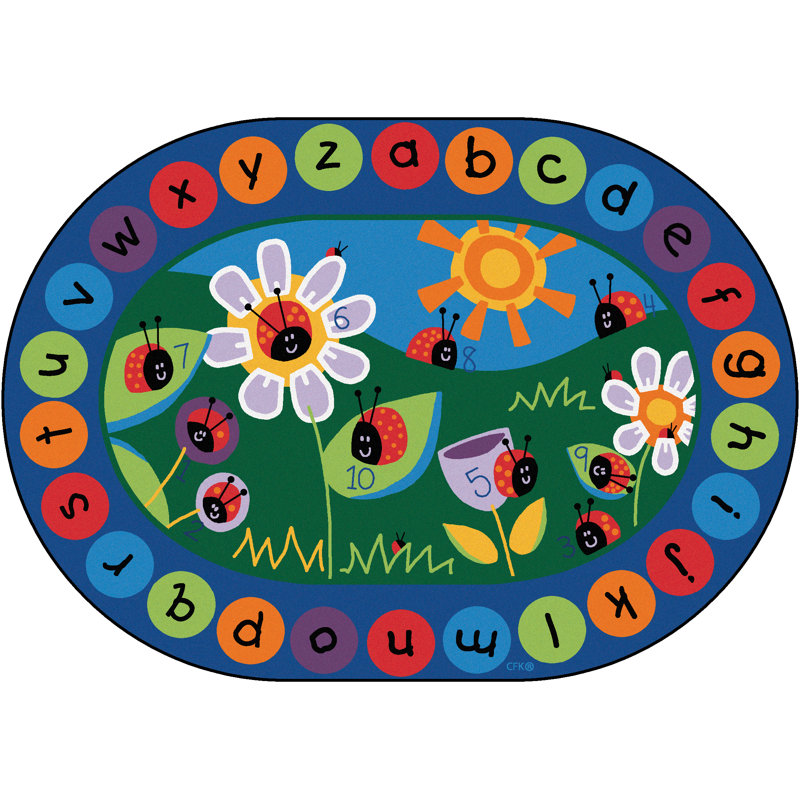 Tapis bleu / rouge Ladybug Circletime Premium Collection, Ovale 6 pi 9 po x 9 pi 5 po
